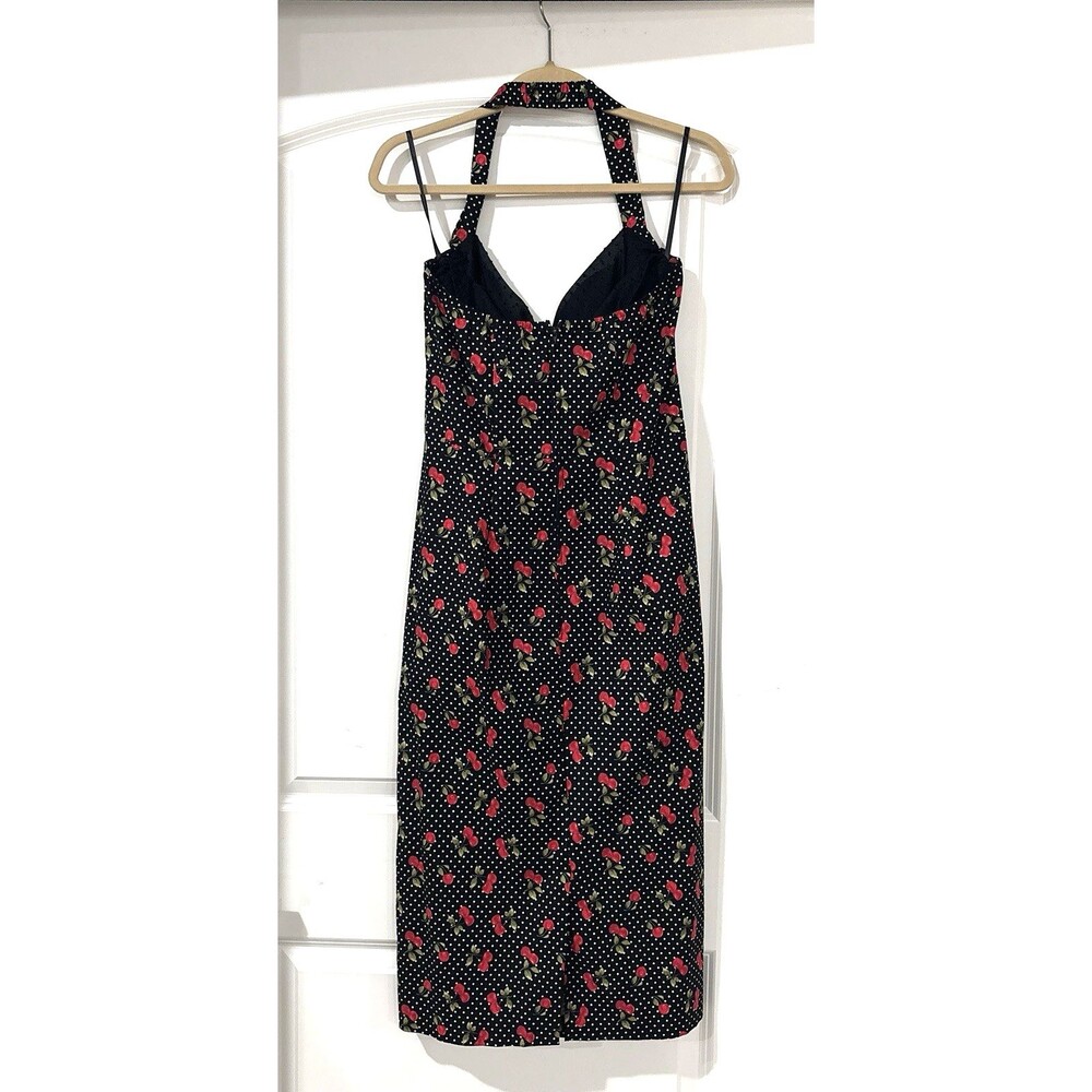 Stop Staring Dress Womens XL Wiggle Midi Retro Pinup Black Cherry Halter NEW - Picture 11 of 15